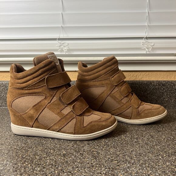 SKCH+3 Skechers Womens Sz 9.5 Brown Suede Hidden Wedge Comfort Casual Ankle Boot - Picture 2 of 10